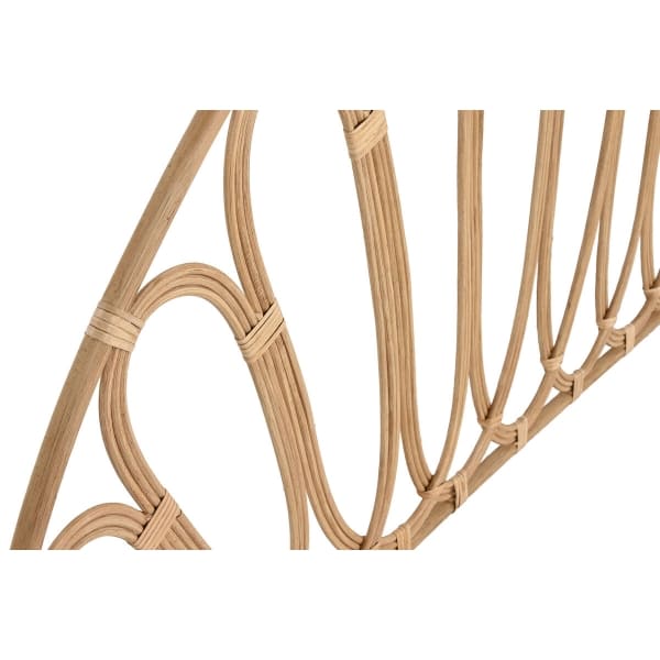 Cabecero Semicircular de Bambú y Ratán Natural (180 x 2,5 x 80 cm)