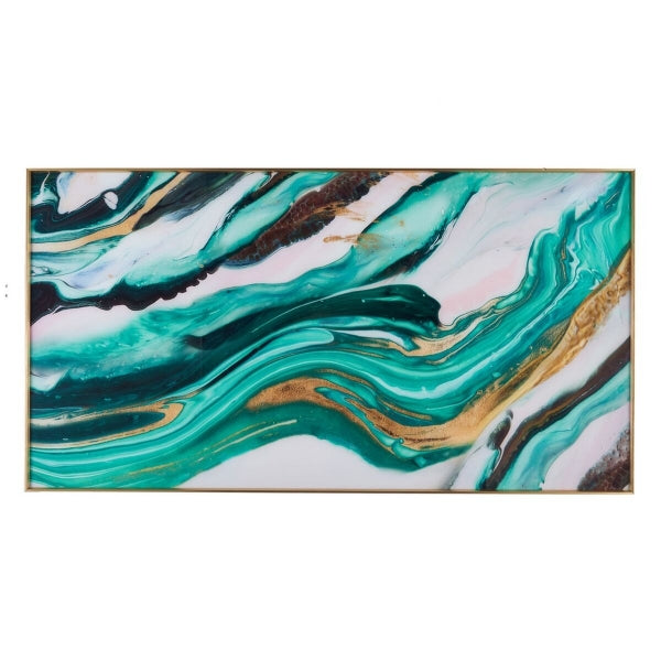 Abstract Design Frame Home Decor Multicolored Tempered Glass | Modern and Vibrant Wall Decoration (150 x 3.6 x 80 cm) 