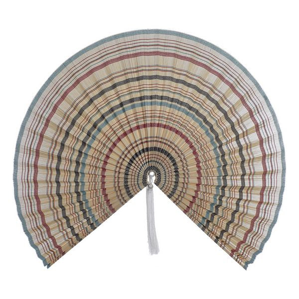 Décoration Murale Eventail en Bambou Multicolore Design Oriental