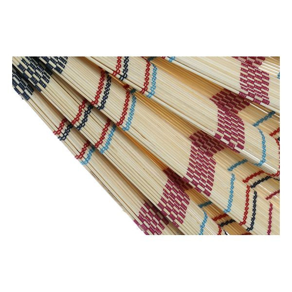 Décoration Murale Eventail en Bambou Multicolore Design Oriental