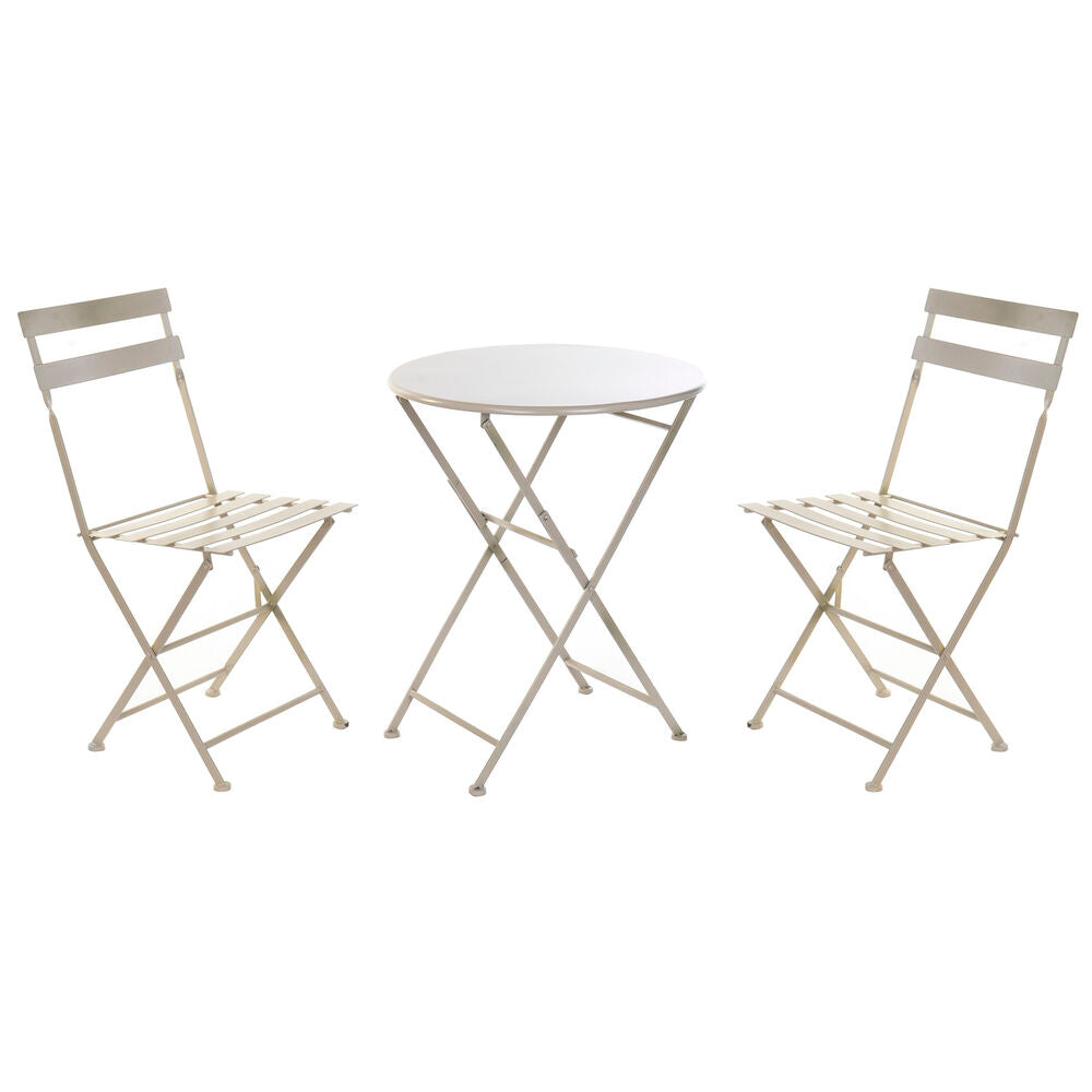 Ensemble Table de Jardin + 2 Chaises Design Home Decor Métal (47 x 41 x 80 cm) (60 x 60 x 70 cm)