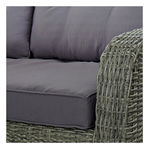 Ensemble Canapé de Jardin + Table et 2 Poufs Home Decor Verre Polyester rotin synthétique Acier (267 x 204 x 90 cm) (4 pcs)