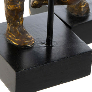 Figurine Décorative Home Decor Aluminium Bois de manguier (2 pcs) (20 x 10 x 31 cm) (12 x 10 x 29,5 cm)