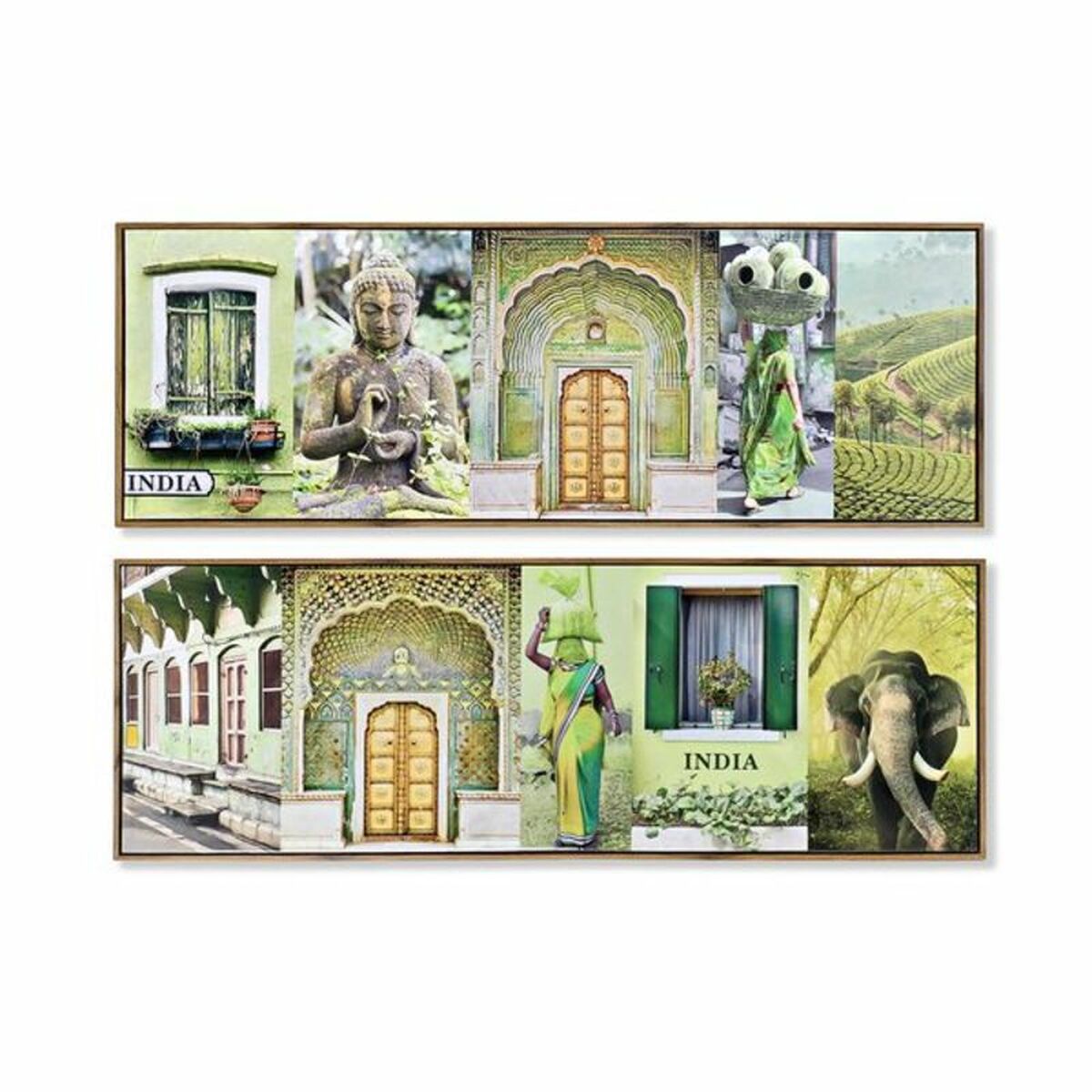 Cadres Muraux Paysages Indiens Home Decor Laqué (2 pcs) (120 x 2 x 40 cm)