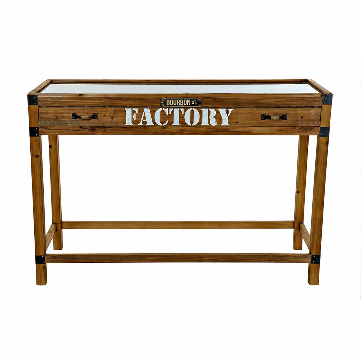 Console Design Factory avec Vitrine Métal et Bois Home Decor (120 x 47 x 82.5 cm)
