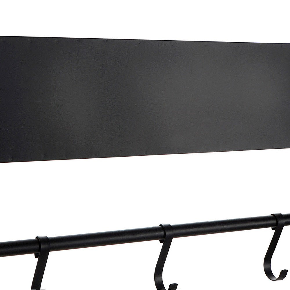 Porte-serviettes Loft avec Miroir Métal Noir (60 x 15 x 180 cm)