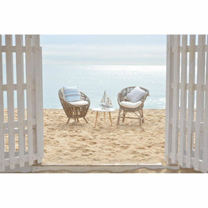 Fauteuil Design Bali Home Decor Naturel Coton Blanc Rotin (74 x 67 x 85 cm)