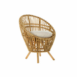 Fauteuil Design Bali Home Decor Naturel Coton Blanc Rotin (74 x 67 x 85 cm)