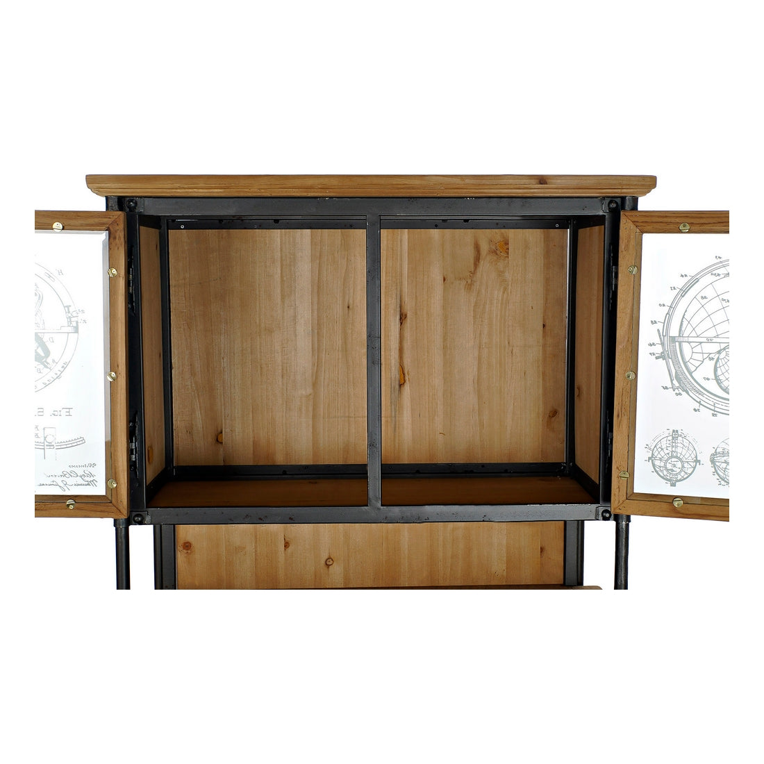 Display Stand DKD Home Decor Brown Black Crystal Iron Fir (77.5 x 37 x 166 cm)