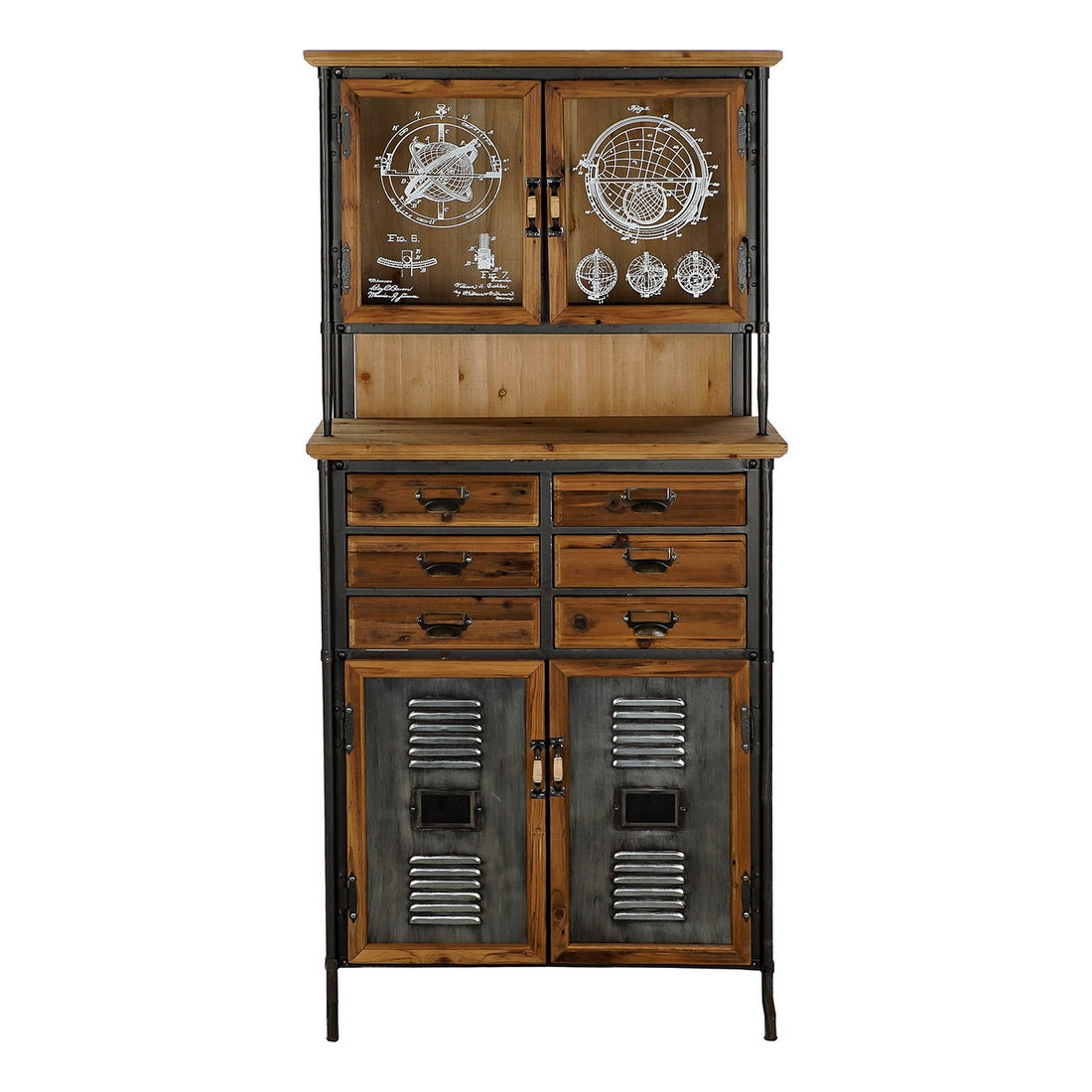 Display Stand DKD Home Decor Brown Black Crystal Iron Fir (77.5 x 37 x 166 cm)