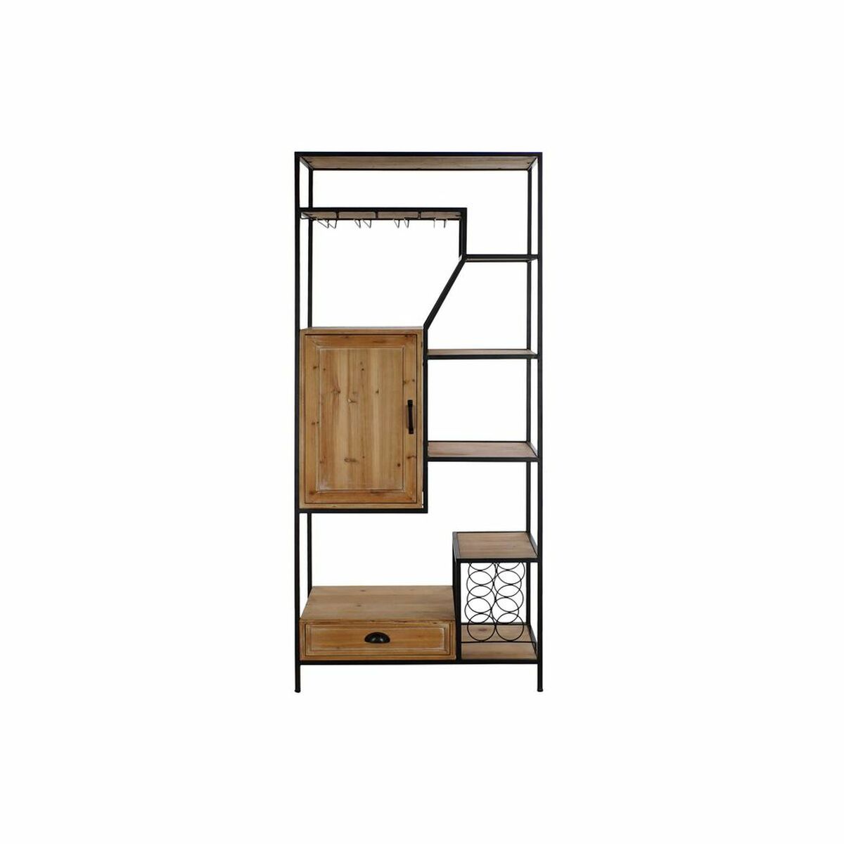 Étagère DKD Home Decor Sapin Naturel Noir Fer (80 x 40 x 180,5 cm)