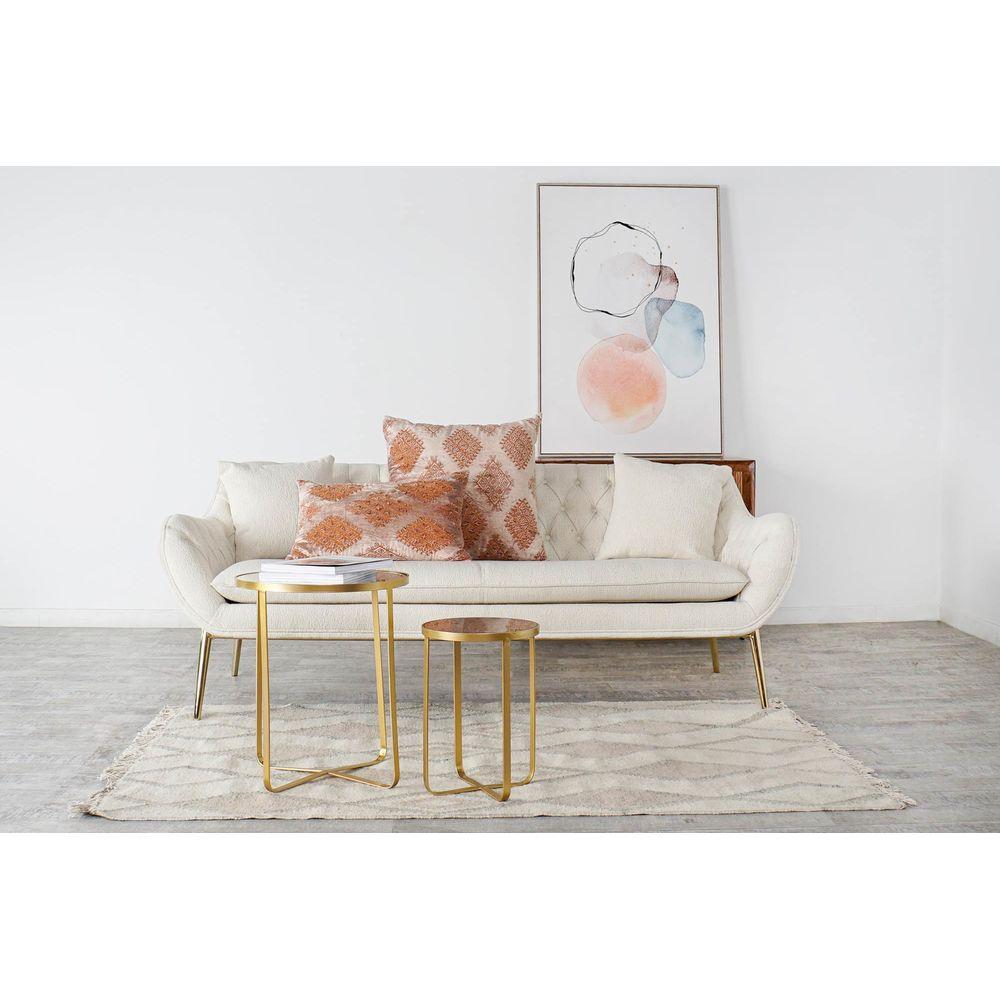 Canapé contemporain MALMÖ en beige et doré - Style élégant pour votre salon
