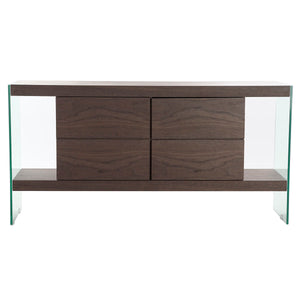 Buffet Design Moderne Home Decor Verre Bois MDF (160 x 45 x 80 cm)