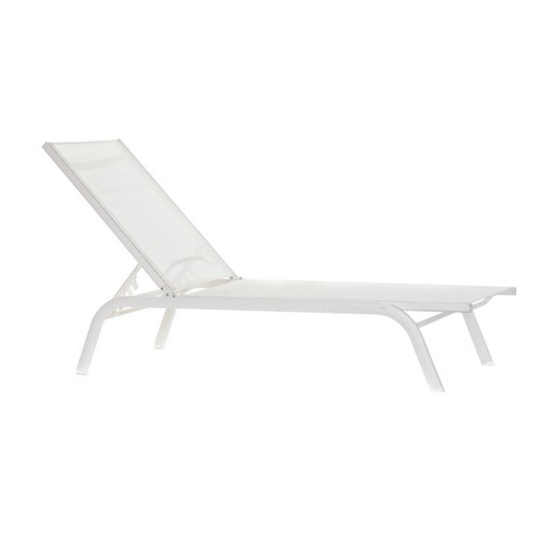 Chaise longue Inclinable Blanc Polaire Home Decor PVC Aluminium (191 x 58 x 98 cm)