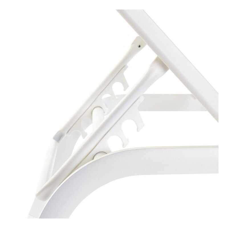Chaise longue Inclinable Blanc Polaire Home Decor PVC Aluminium (191 x 58 x 98 cm)