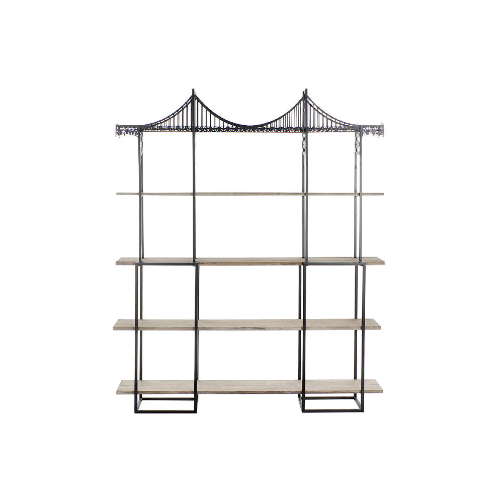 Shelves DKD Home Decor Brown Black Wood Metal (147 x 23 x 182 cm)