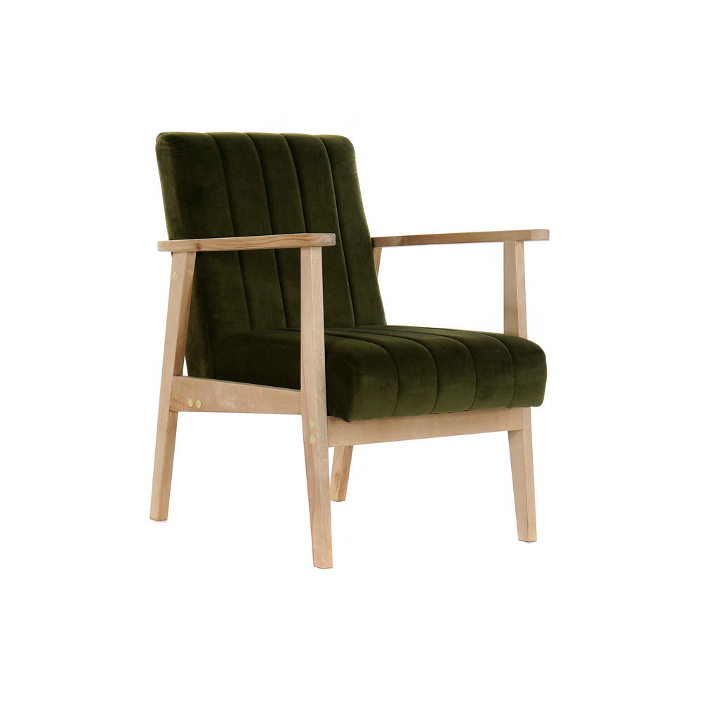 Armchair DKD Home Decor Green Polyester Pinewood (63 x 68 x 81 cm)