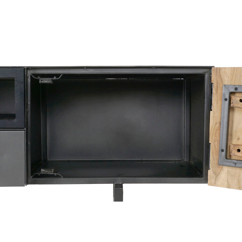 Mueble TV Diseño Contemporáneo Home Decor Black Metal Acacia (165 x 40 x 50 cm)