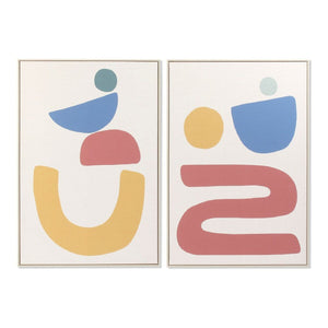 Cadre DKD Home Decor Toile Abstrait Moderne (83 x 4,5 x 123 cm) (2 Unités)
