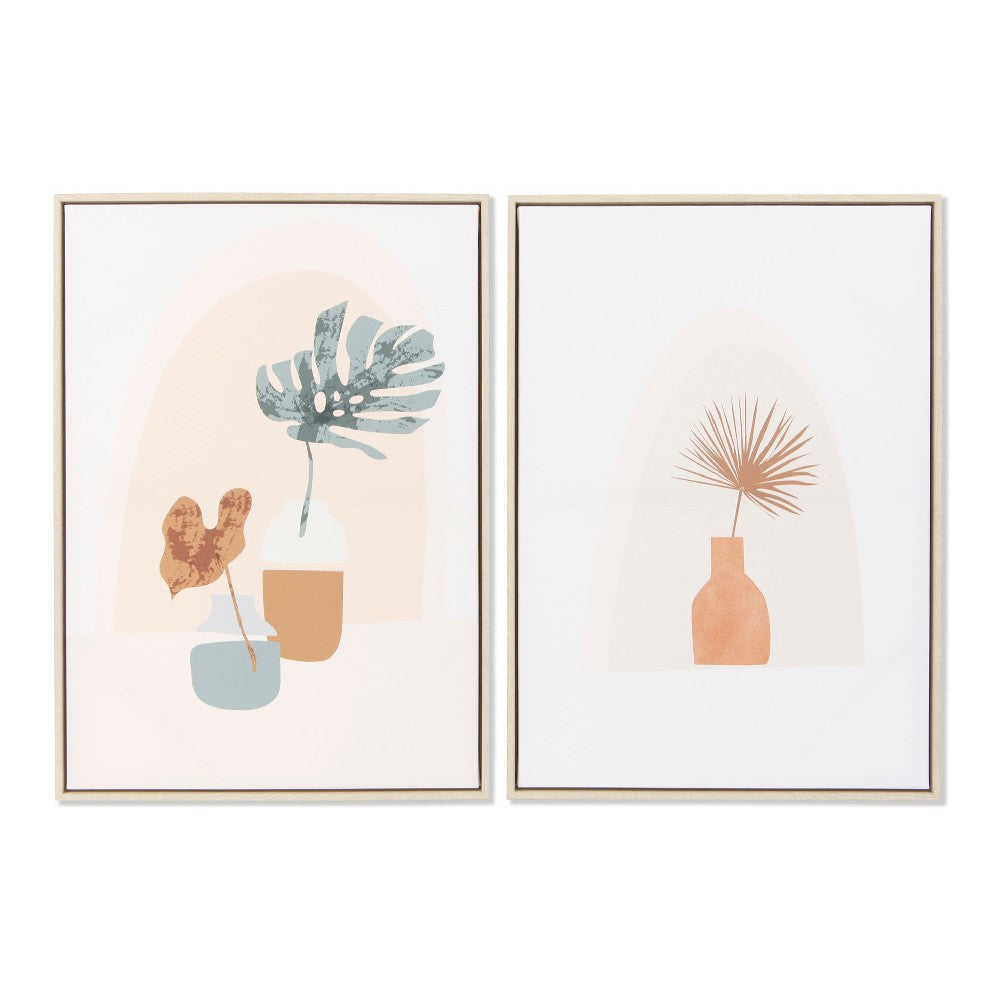 Painting DKD Home Decor Canvas Vase (2 pcs) (53 x 4.5 x 73 cm)