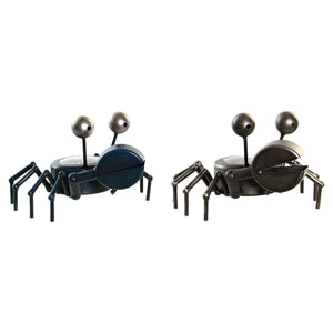 Horloge de table Design Crabe en Fer Bleu et Gris Foncé Home Decor (2 pcs) (23 x 22 x 14 cm)