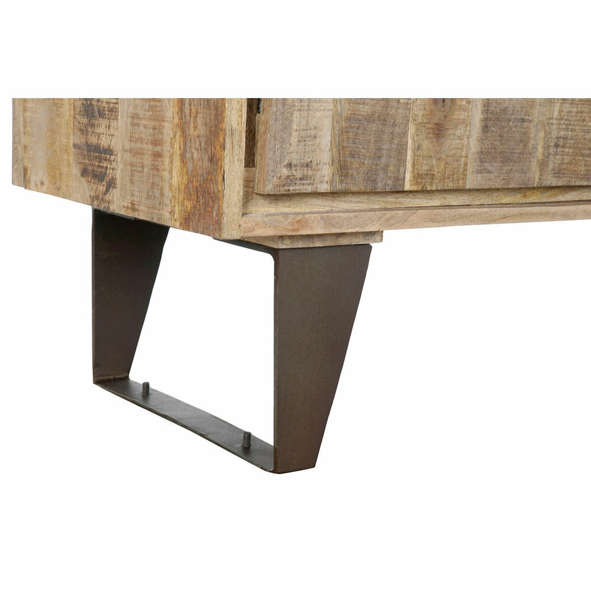 Rustic Sideboard in Solid Wood and Metal (140 x 43 x 75 cm)
