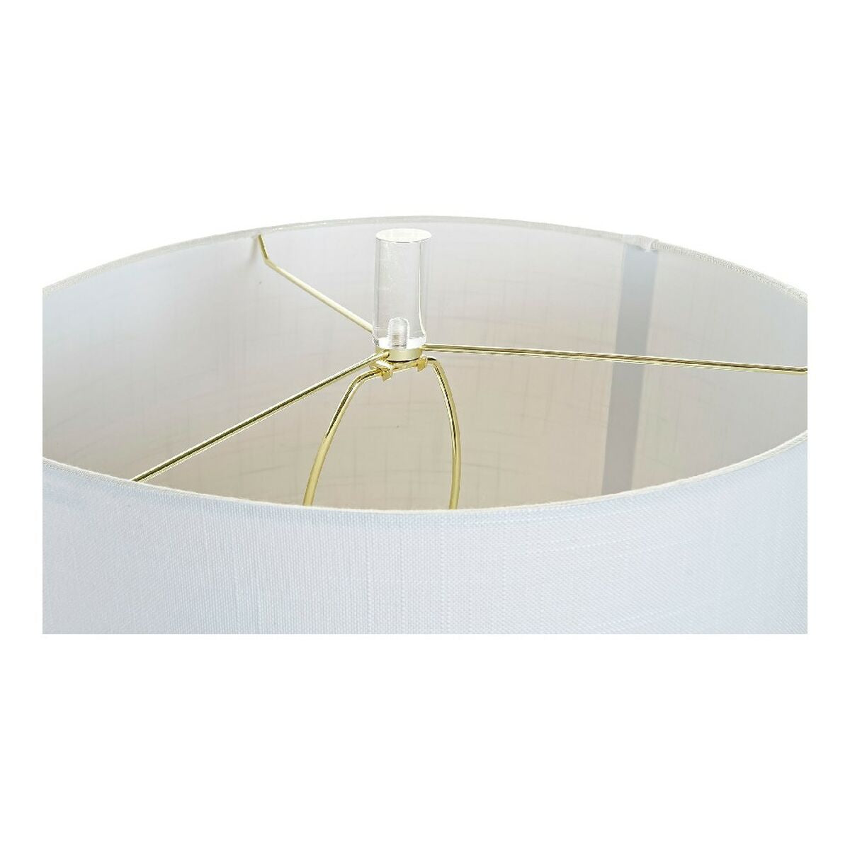 Lampe de bureau DKD Home Decor Blanc Polyester Métal Verre 220 V Doré 60 W (41 x 41 x 72 cm)
