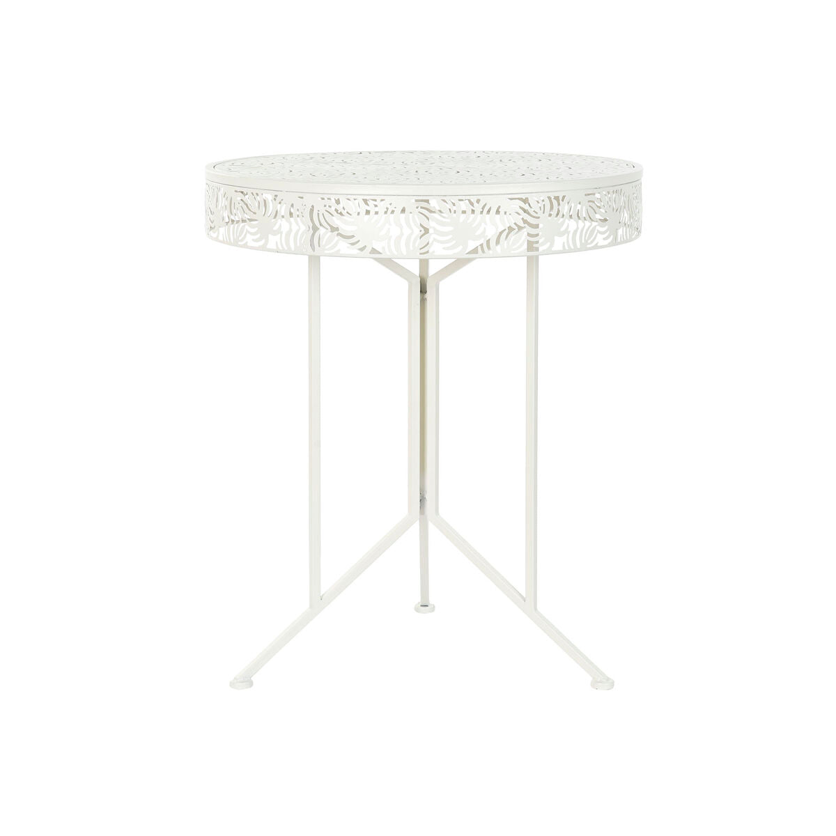 Table d'appoint Tropicale en Métal Blanc Home Decor (60 x 60 x 70 cm)
