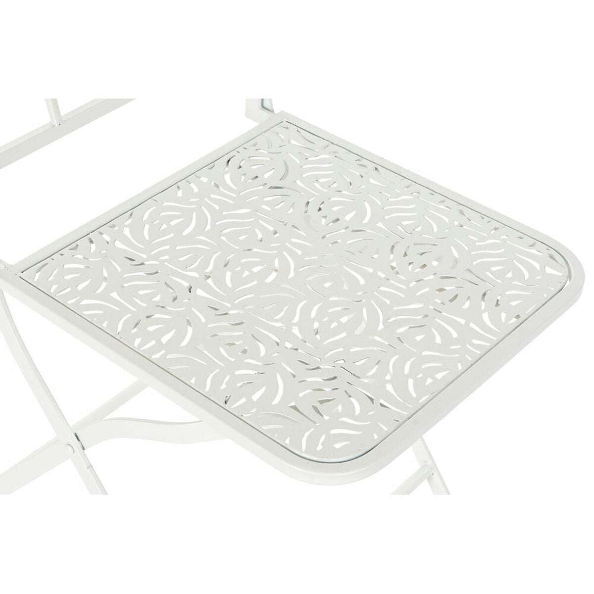 Silla de jardín de diseño Tropical Home Decor Metal blanco (40 x 48 x 93 cm)