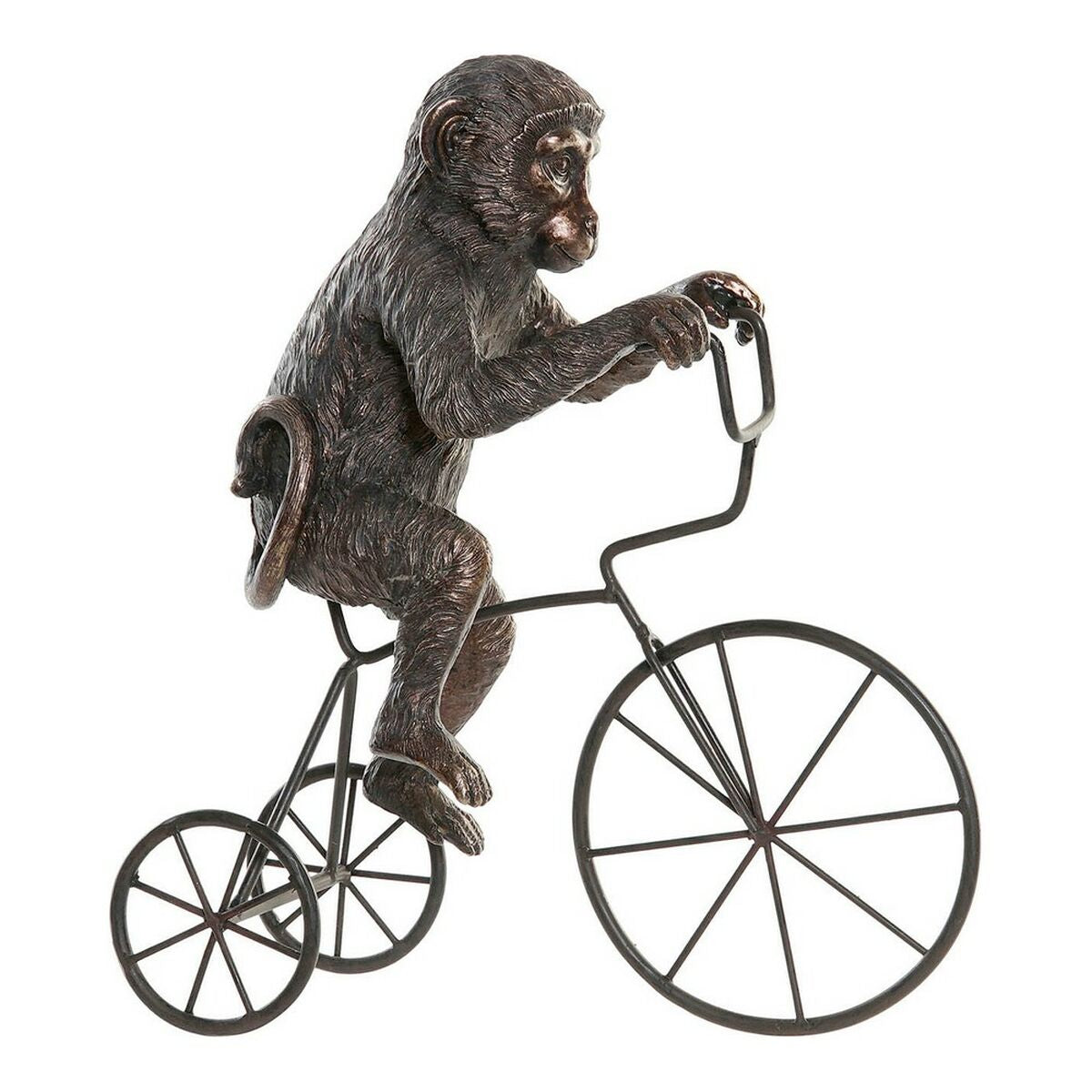 Figurine Décorative Singe à Tricycle en Métal et Résine Home Decor (29 x 12 x 33 cm)