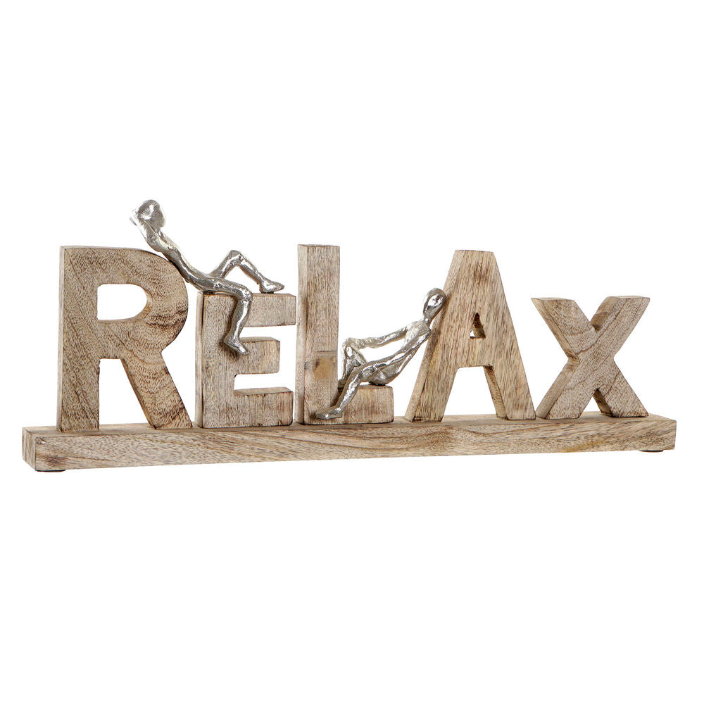 Figurine Décorative Design Relax Home Decor Bois Argenté Aluminium (58 x 7 x 22 cm)