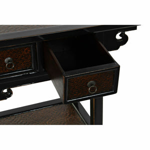 Table d'appoint DKD Home Decor Noir Bois Brun foncé (85 x 35 x 80 cm)