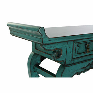 Table d'appoint DKD Home Decor Métal Turquoise Oriental Orme (135 x 37 x 89 cm)