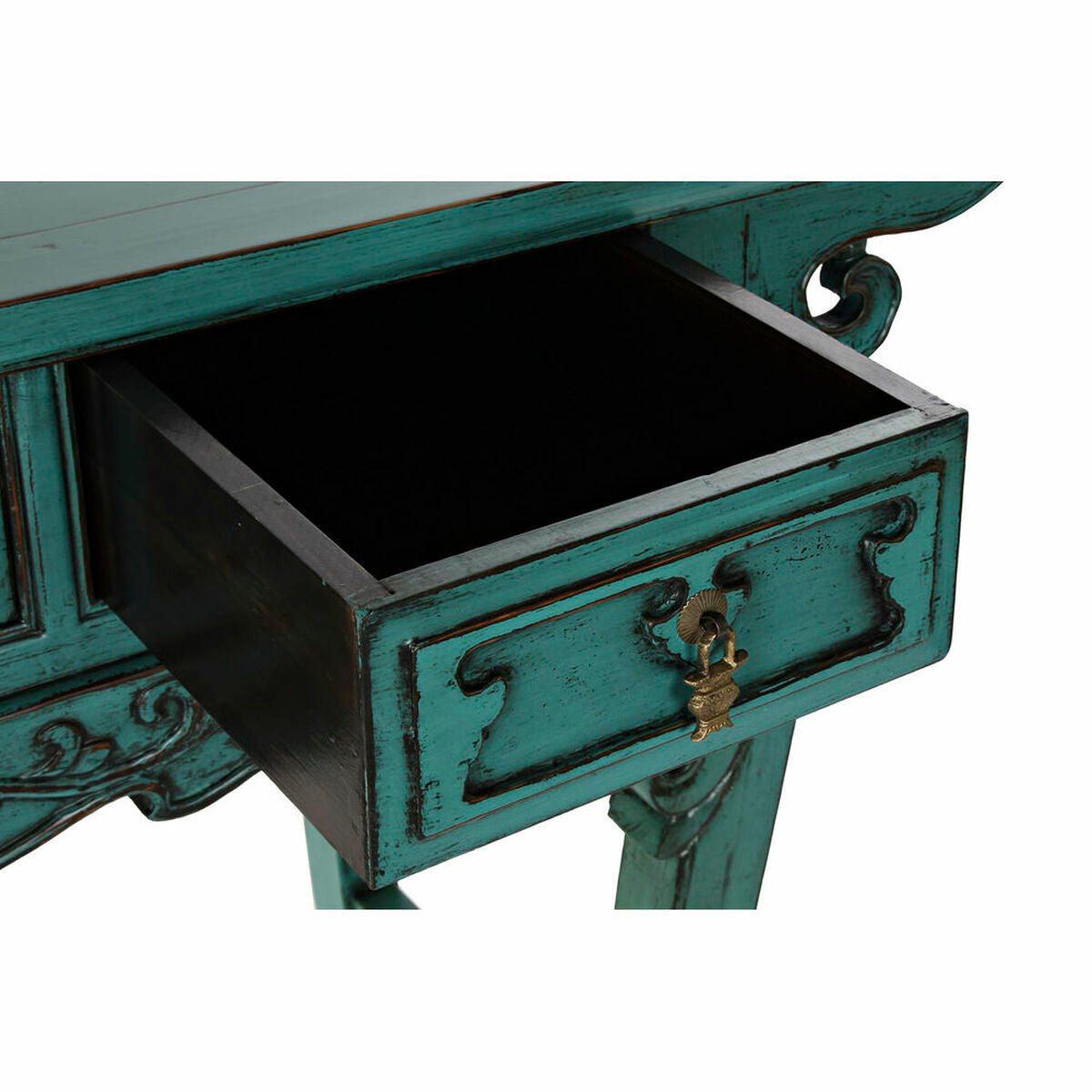Table d'appoint DKD Home Decor Métal Turquoise Oriental Orme (135 x 37 x 89 cm)