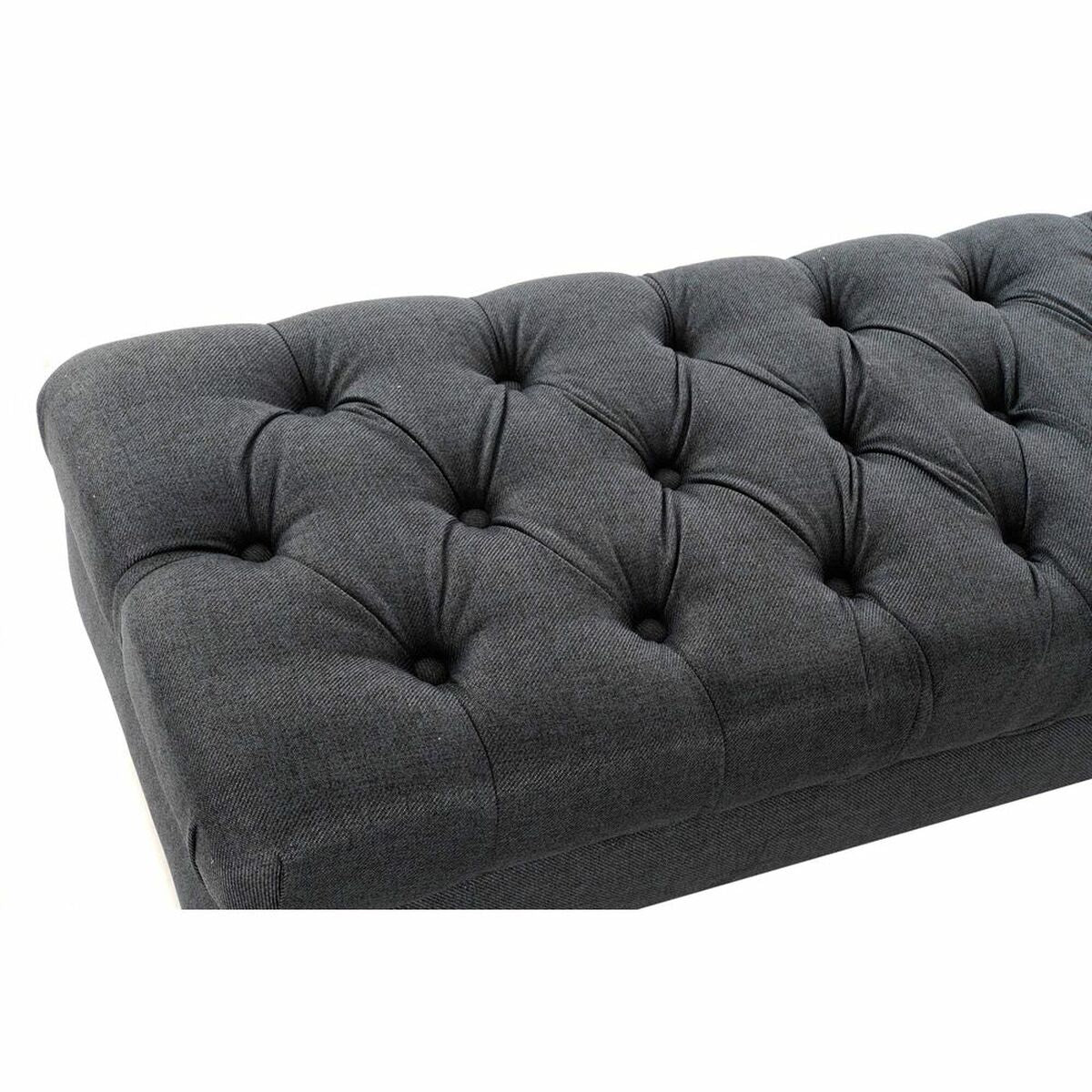 Banquette DKD Home Decor   Naturel Bleu Polyester Bois d'hévéa (158 x 50 x 42 cm)