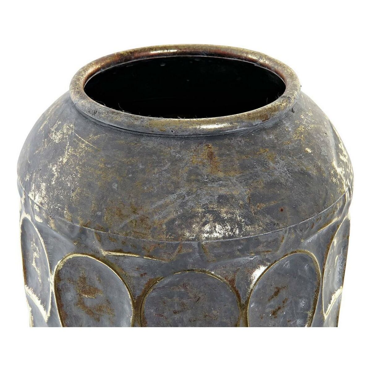 Vase Oriental en Métal Gris Home Decor (19 x 19 x 47 cm)