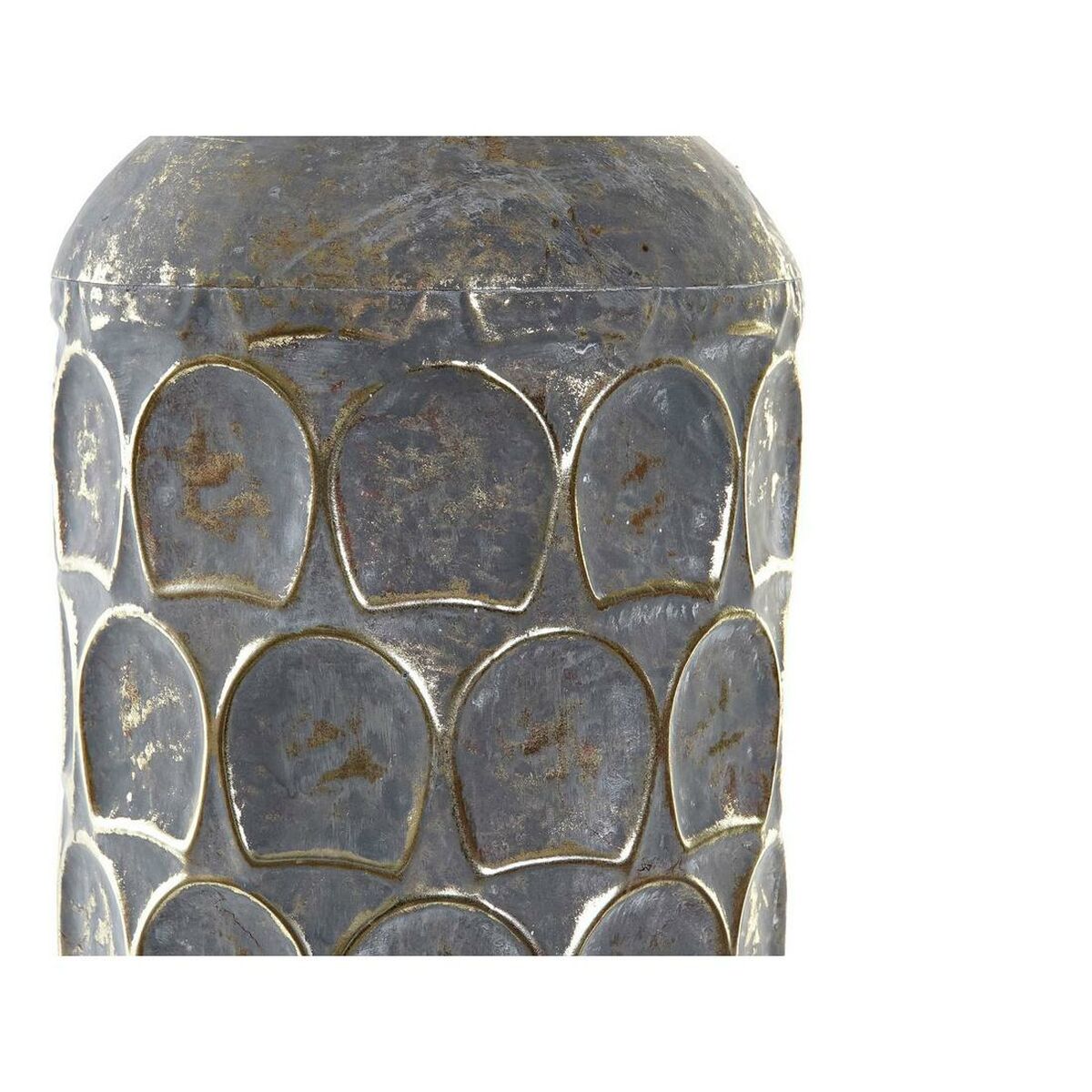 Oriental Gray Metal Vase Home Decor (19 x 19 x 47 cm)