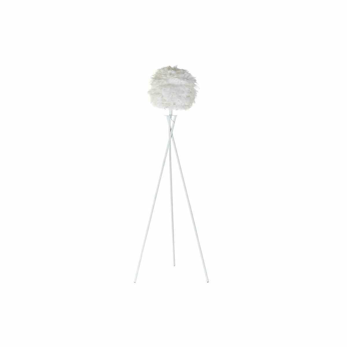 Lámpara de Pie Diseño Pluma Blanca Home Decor Metal Blanco (40 x 40 x 150 cm) 