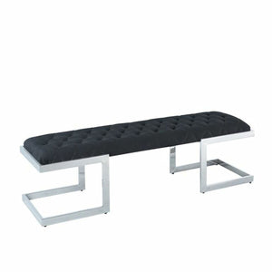 Banquette DKD Home Decor   Noir Polyester Acier (140 x 40 x 40 cm)