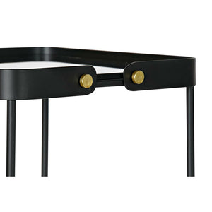 Set de 2 Tables Gigognes DKD Home Decor Verre Noir Métal (31 x 31 x 64 cm) (2 pcs)