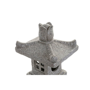 Figurine Décorative Temple Japonais Fibre de Verre Gris (24 x 21 x 40 cm)