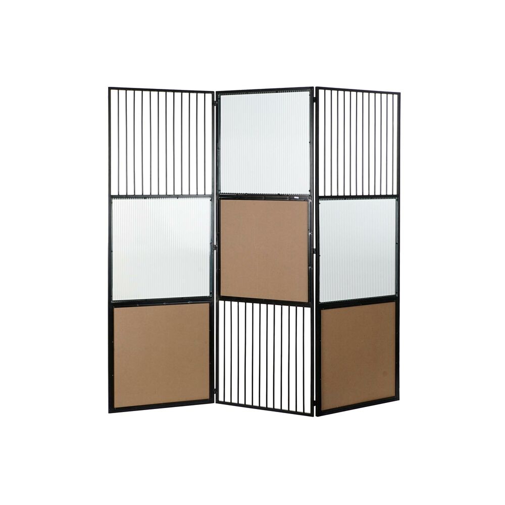 Paravent Design Loft Home Decor Métal Bambou Métal Verre (180 x 1.8 x 180 cm)