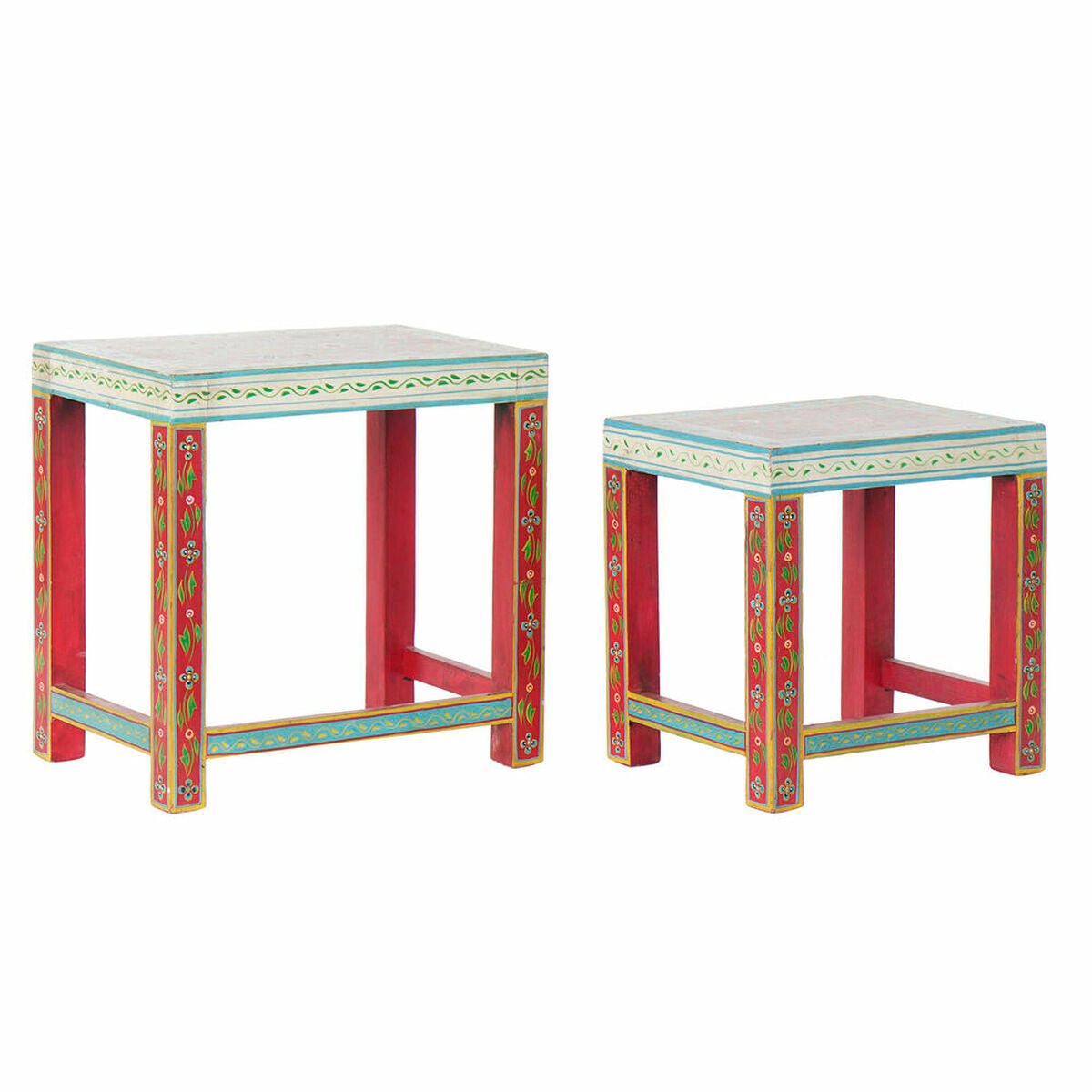 Table d'appoint DKD Home Decor Acrylique Bois de manguier (2 pcs) (45 x 30 x 45 cm) (34 x 25.5 x 37.5 cm)