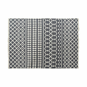 Tapis DKD Home Decor Blanc Polyester Coton Gris foncé (200 x 290 x 1 cm)