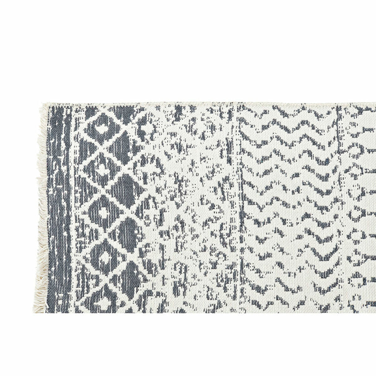 Tapis DKD Home Decor Blanc Gris Polyester Coton (160 x 230 x 1 cm)