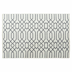Tapis DKD Home Decor Blanc Gris Polyester Coton (200 x 290 x 1 cm)