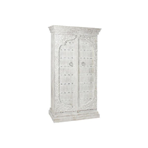 Armoire DKD Home Decor Blanc Métal Bois de manguier (100 x 43 x 190 cm)