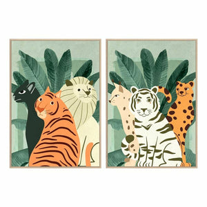 Cadres Muraux pour Enfants Design Animaux de la Savane (83 x 4,5 x 123 cm) (2 Unités)