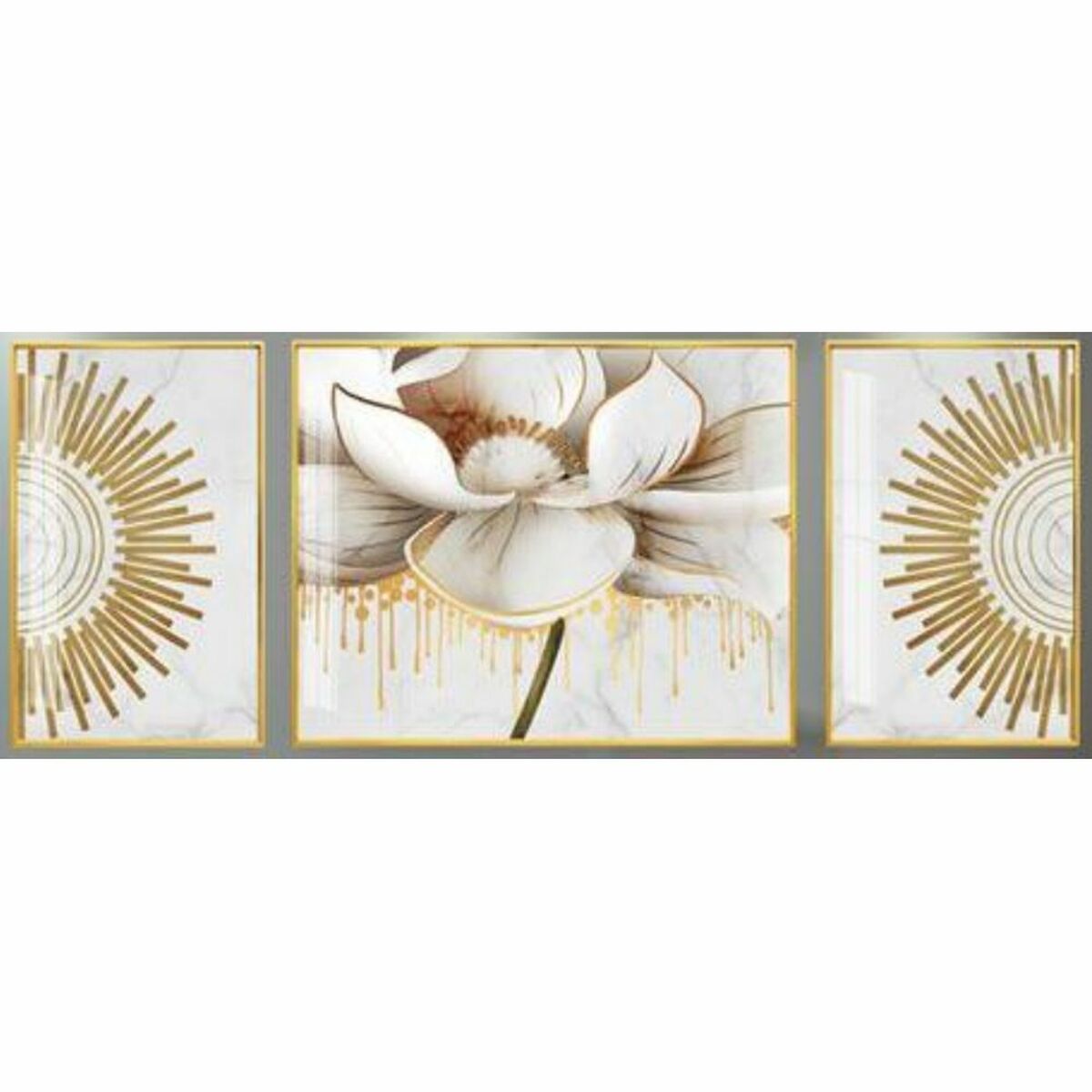 Cadre Design Contemporain Home Decor Fleur (240 x 3 x 80 cm)