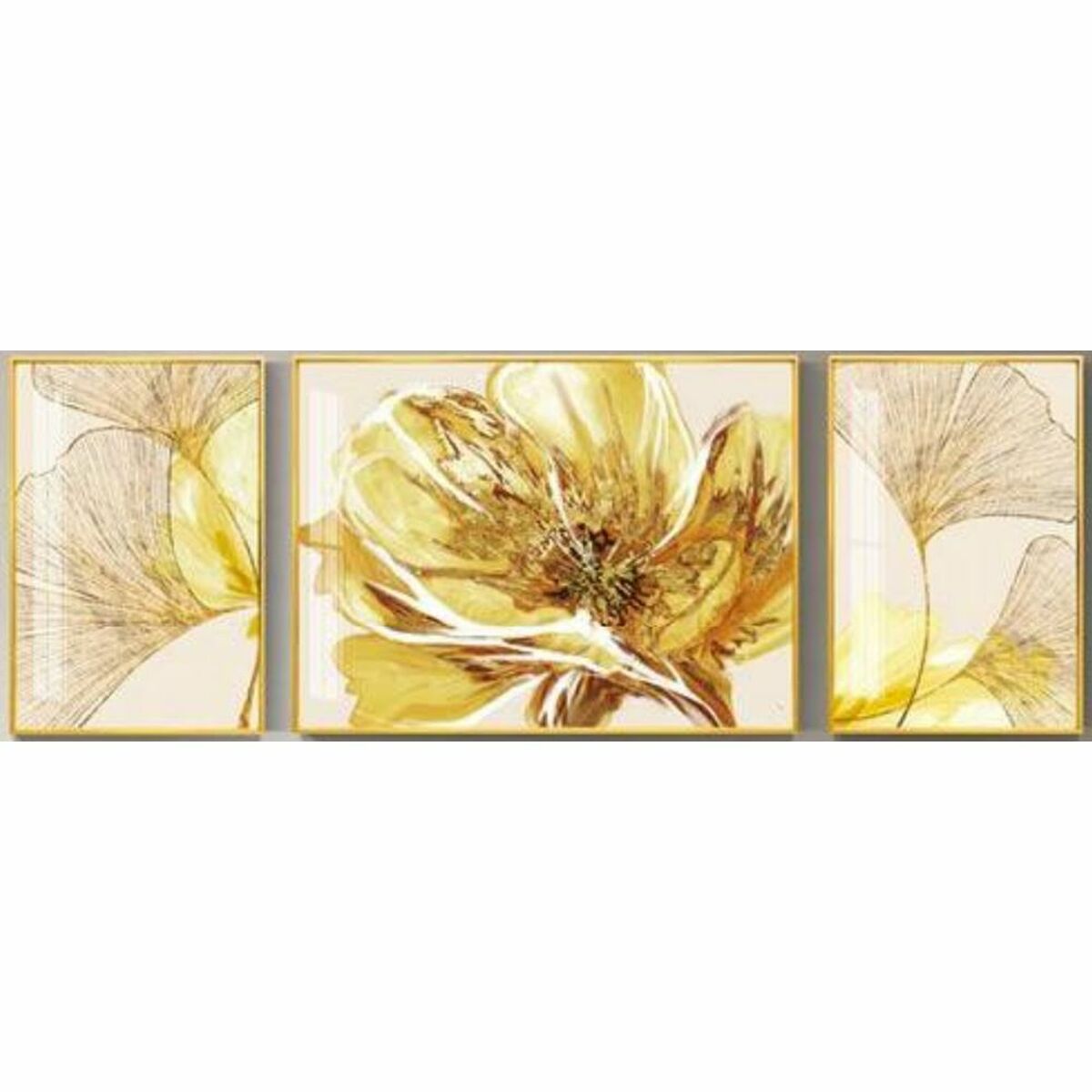 Painting DKD Home Decor Flowers (240 x 3 x 80 cm)